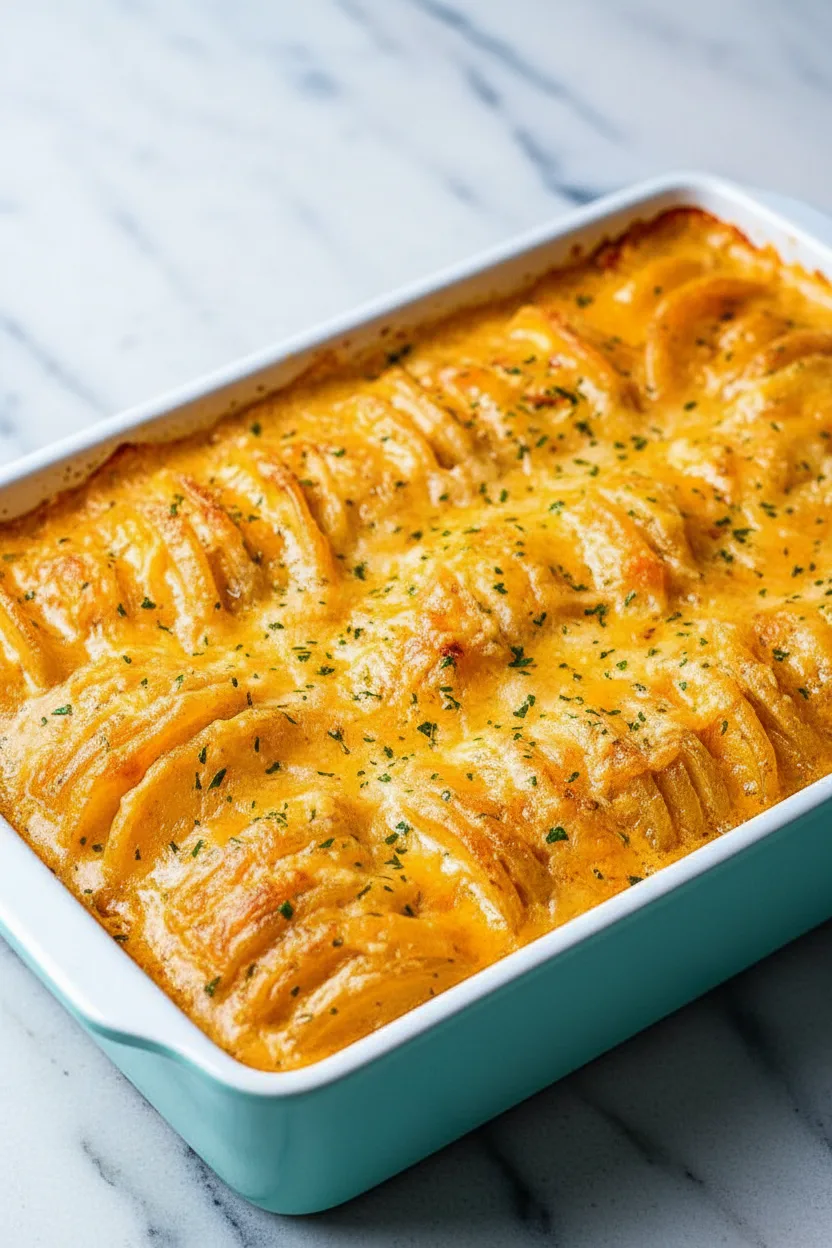 Three Cheese Scalloped Potatoes