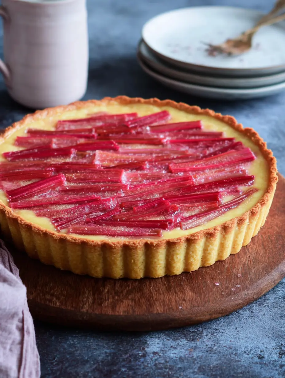 Vanilla Custard Rhubarb Tart