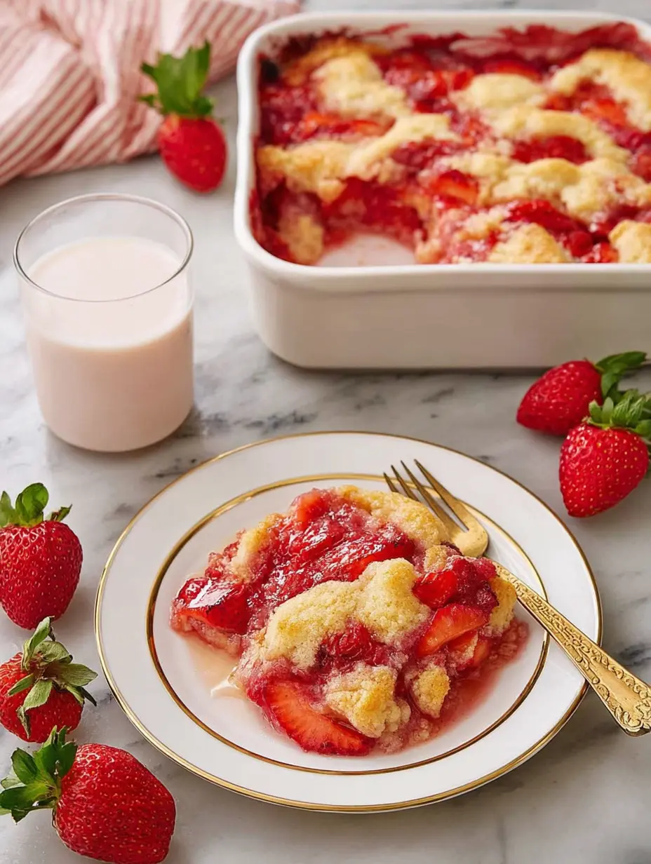 Warm Strawberry Cobbler Style Crumble