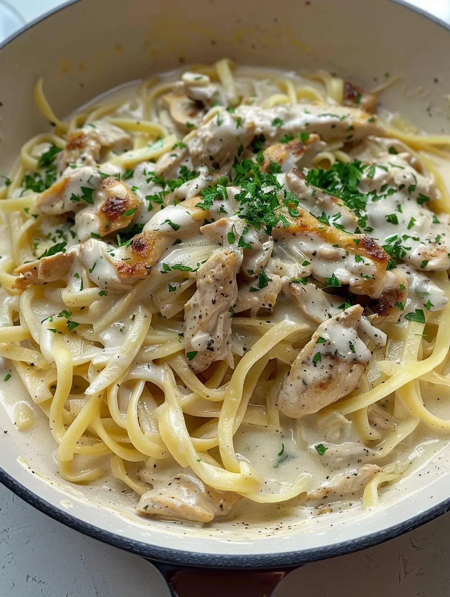 Chicken Alfredo (Healthy Version)