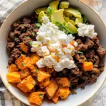Cottage Cheese Sweet Potato Beef Bowl