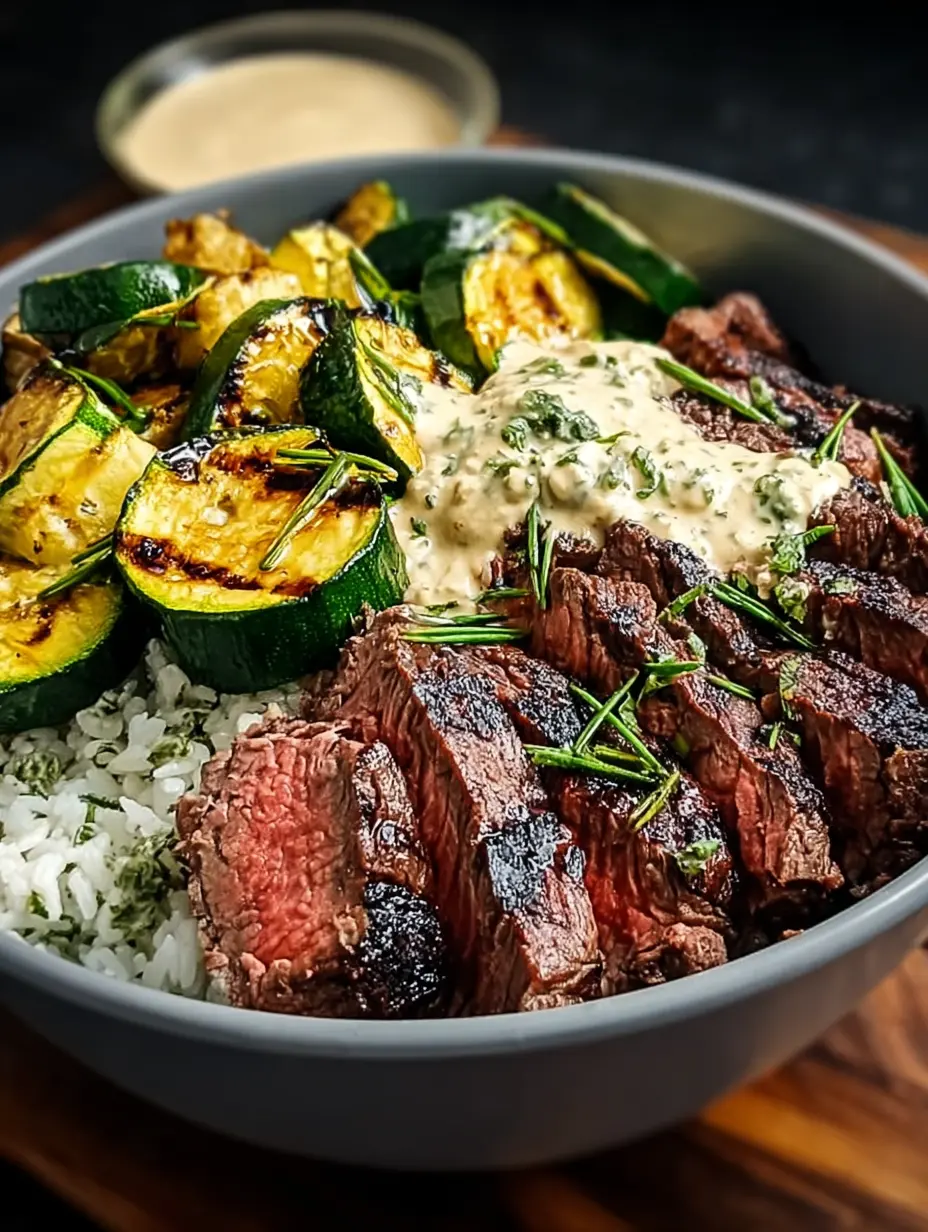 Cozy Grilled Steak Bowl with Zucchini