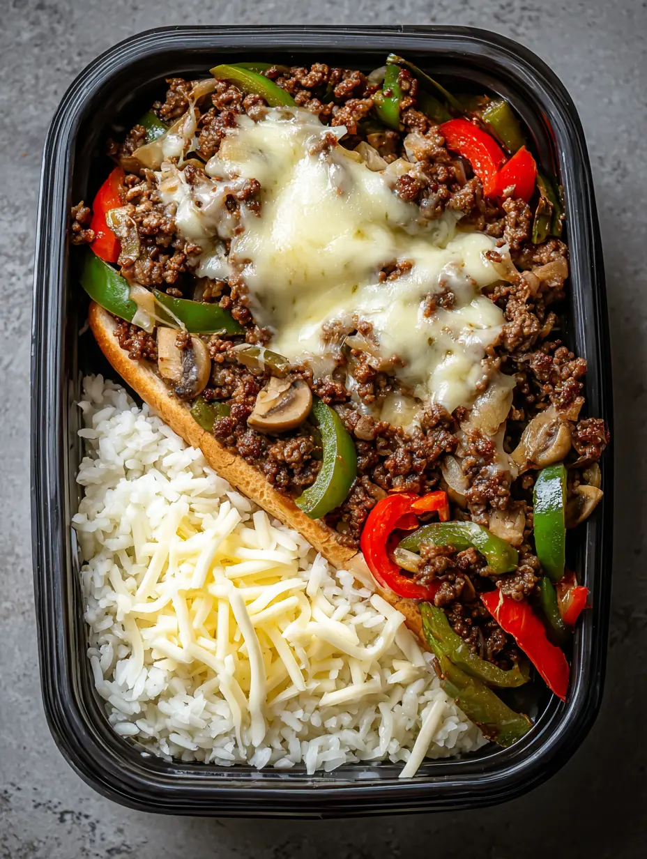 Ground Beef Philly Cheesesteak Meal Prep
