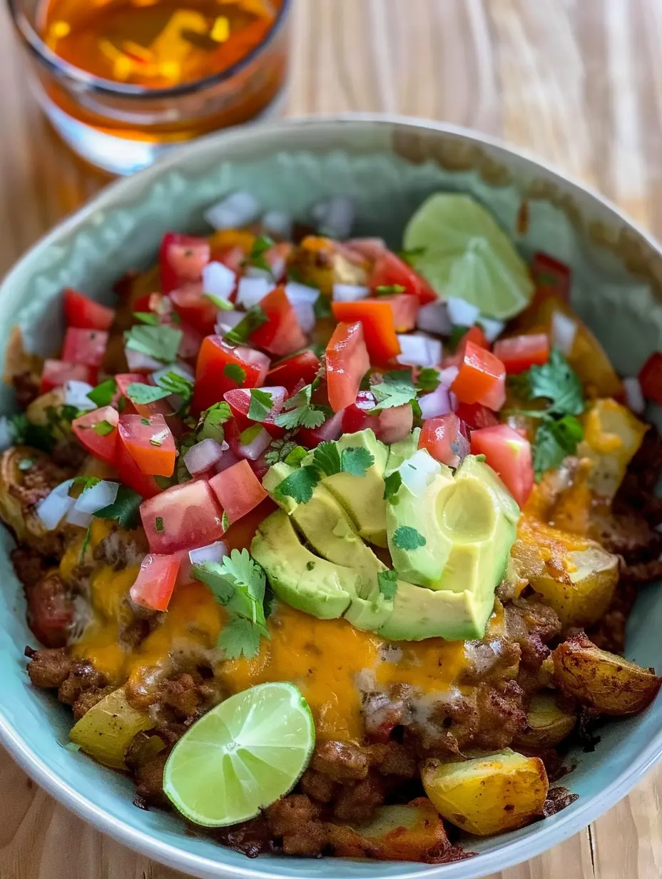 High Protein Taco Potato Bake
