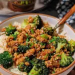 Honey Sriracha Ground Chicken and Broccoli