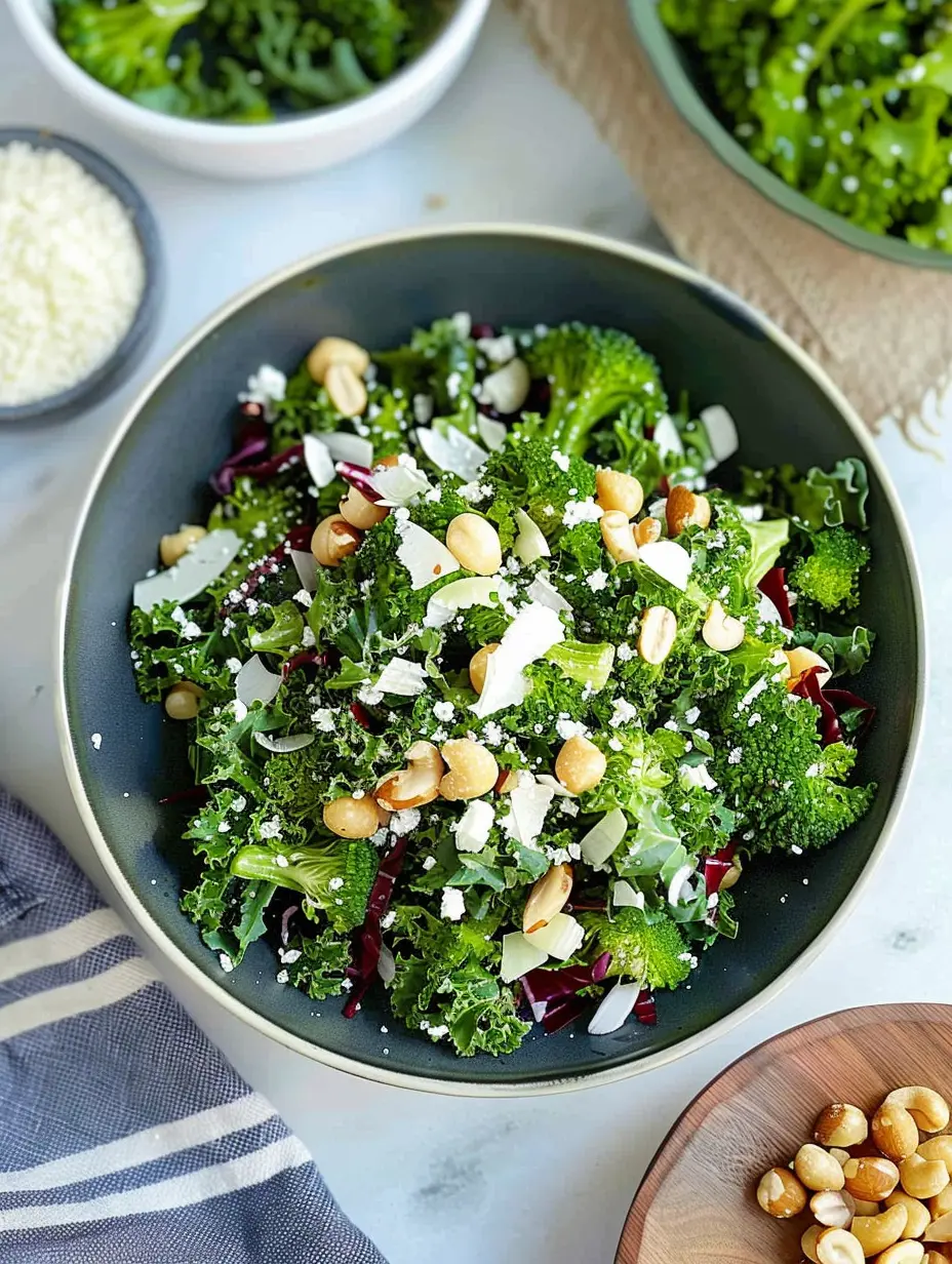Kale Broccoli Salad with Nuts