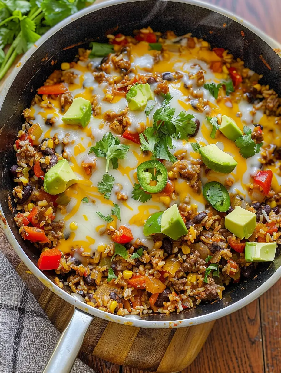 Mexican Beef and Rice Skillet