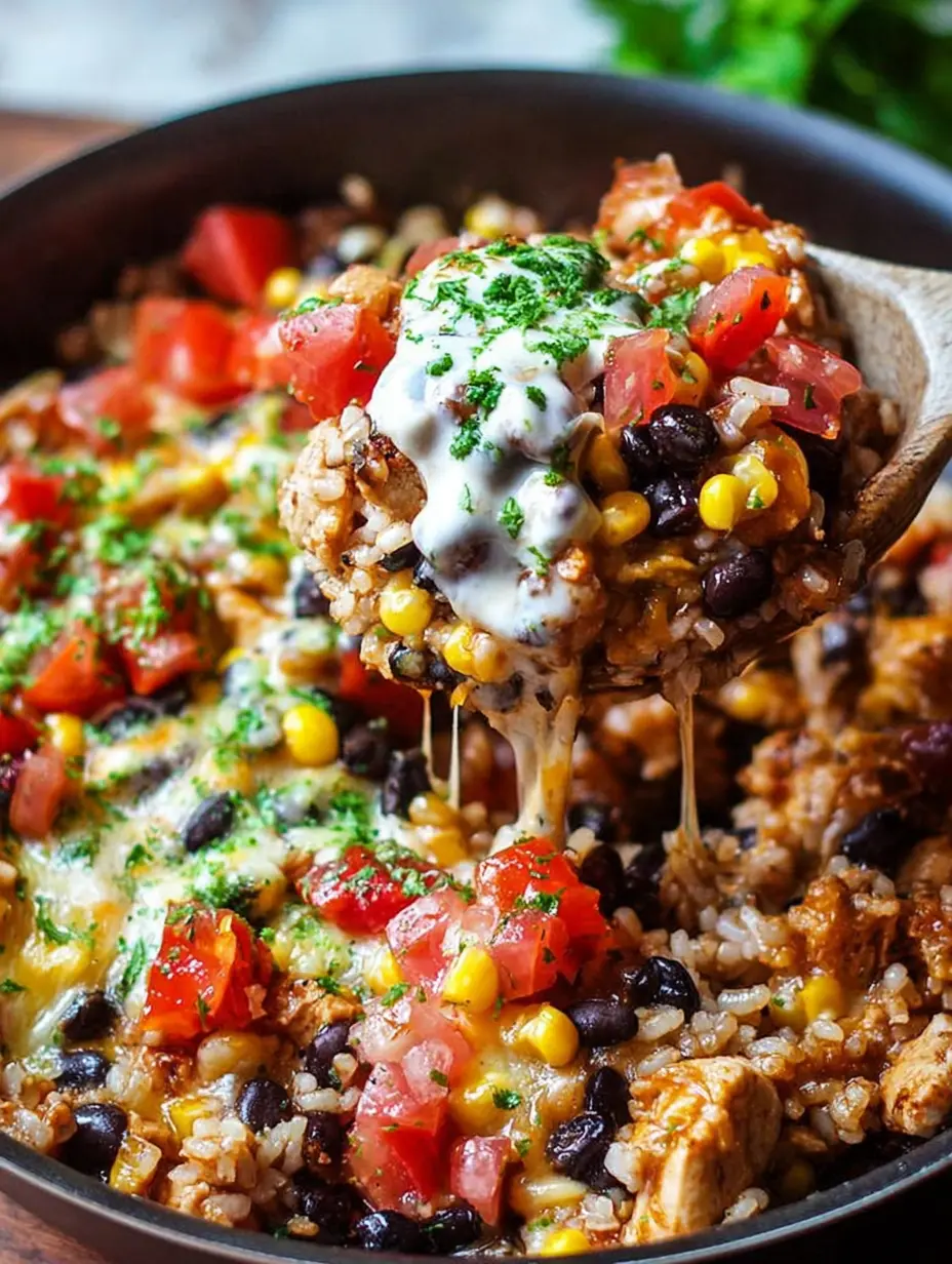 One-Pan Chicken Burrito Bowl (30 minutes)