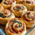 Caramelized Onion & Spinach Pizza Rolls