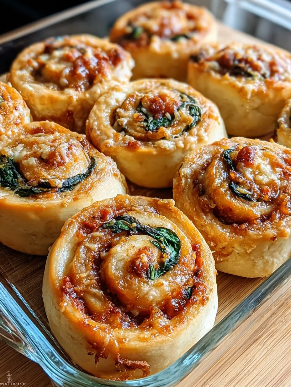 Caramelized Onion & Spinach Pizza Rolls