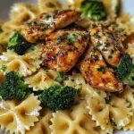 Cowboy Butter Lemon Bowtie Chicken with Broccoli