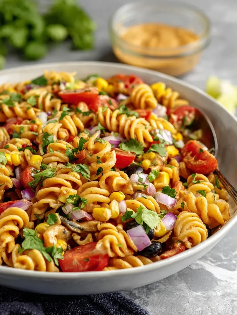 Creamy Southwest Pasta Salad Recipe (Oil-Free)
