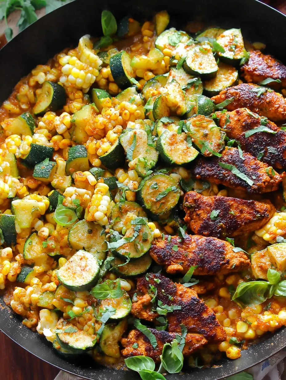 Garlic Butter Chicken with Zucchini and Corn