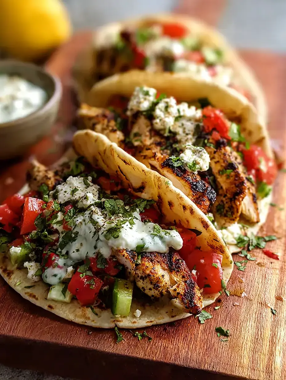 Grilled Mediterranean Chicken Tacos