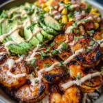 Grilled Shrimp Bowls with Creamy Garlic Sauce