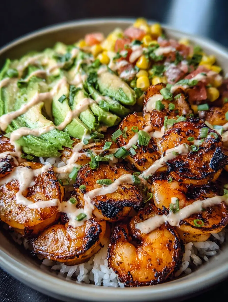Grilled Shrimp Bowls with Creamy Garlic Sauce