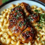 Honey Pepper Chicken with Creamy Mac and Cheese