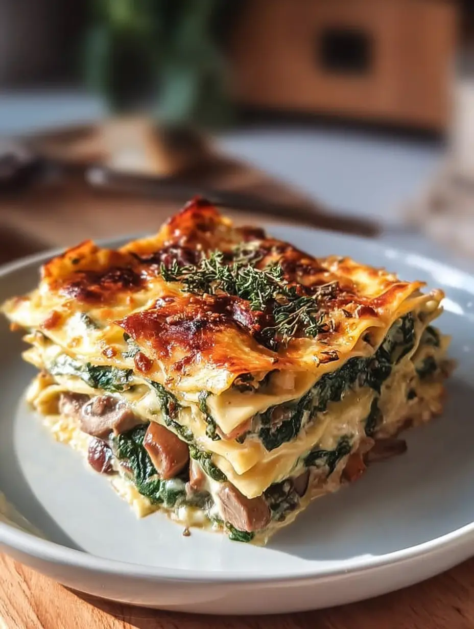 Lasagna With Spinach and Mushrooms