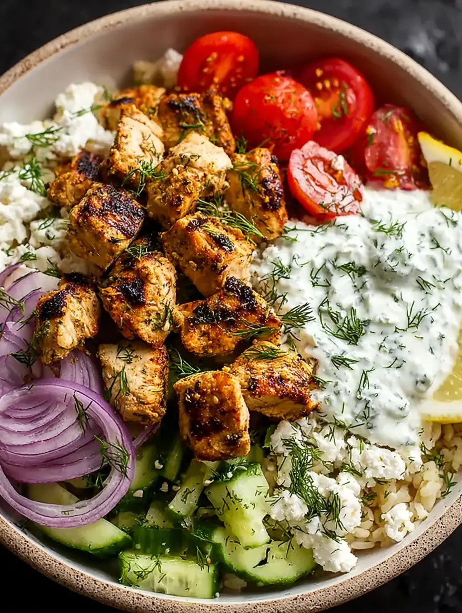 Mediterranean Lemon-Dill Chicken Bowls