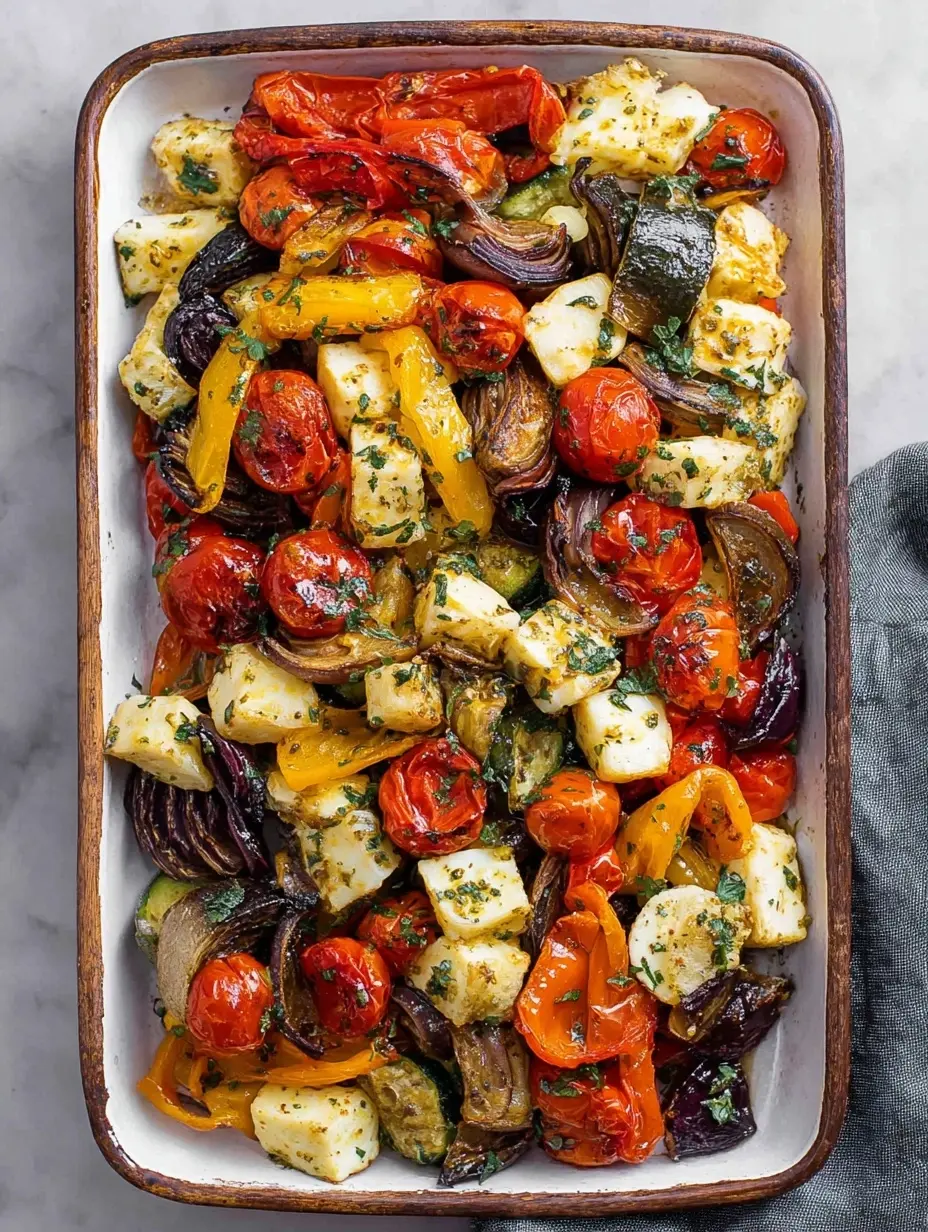 Roasted Mediterranean Vegetables and Halloumi