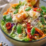 Spring Roll Salad with Spicy Ginger Dressing